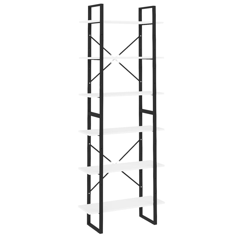 Hoge kast 80x30x210 cm bewerkt hout wit MeubelReus