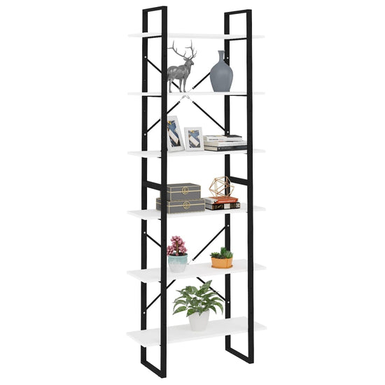 Hoge kast 80x30x210 cm bewerkt hout wit MeubelReus