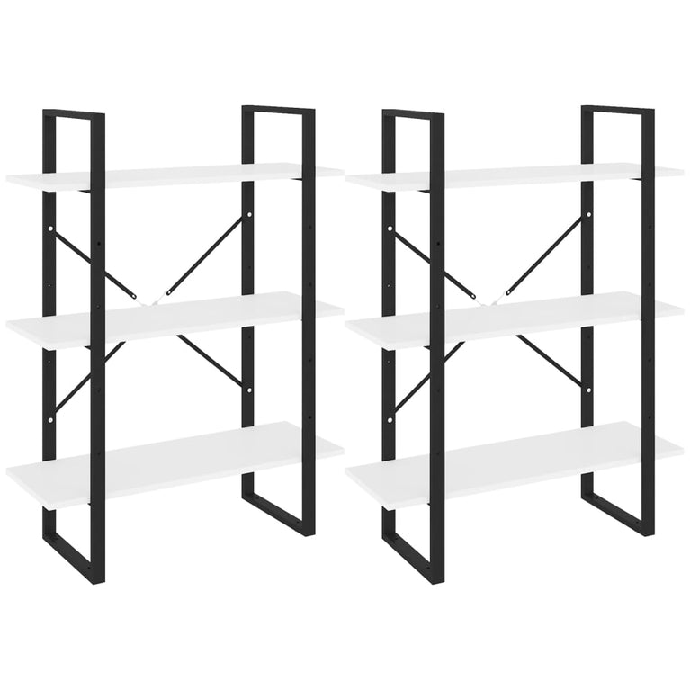 Hoge kast 80x30x210 cm bewerkt hout wit MeubelReus