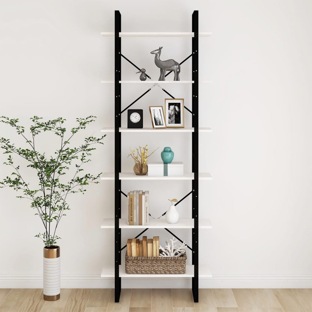 Hoge kast 80x30x210 cm massief grenenhout wit MeubelReus