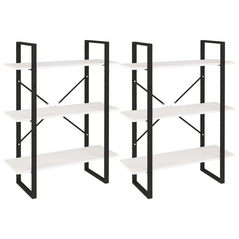 Hoge kast 80x30x210 cm massief grenenhout wit MeubelReus