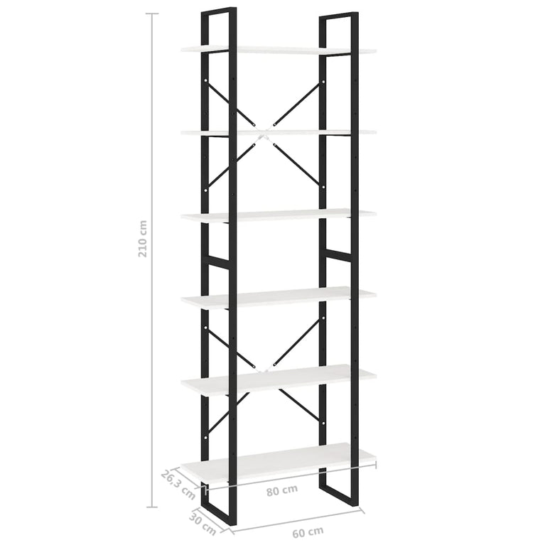 Hoge kast 80x30x210 cm massief grenenhout wit MeubelReus