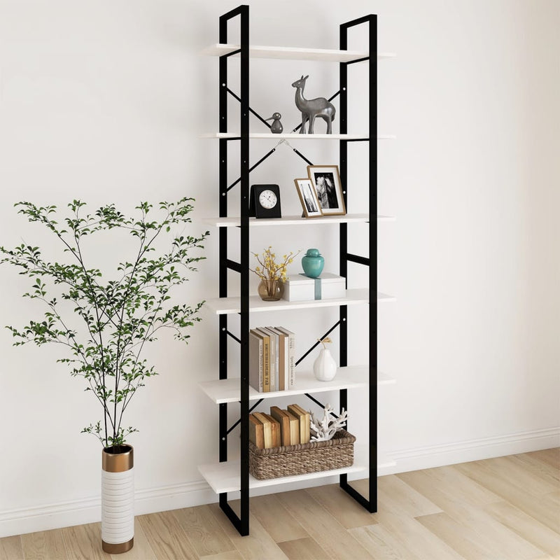 Hoge kast 80x30x210 cm massief grenenhout wit MeubelReus