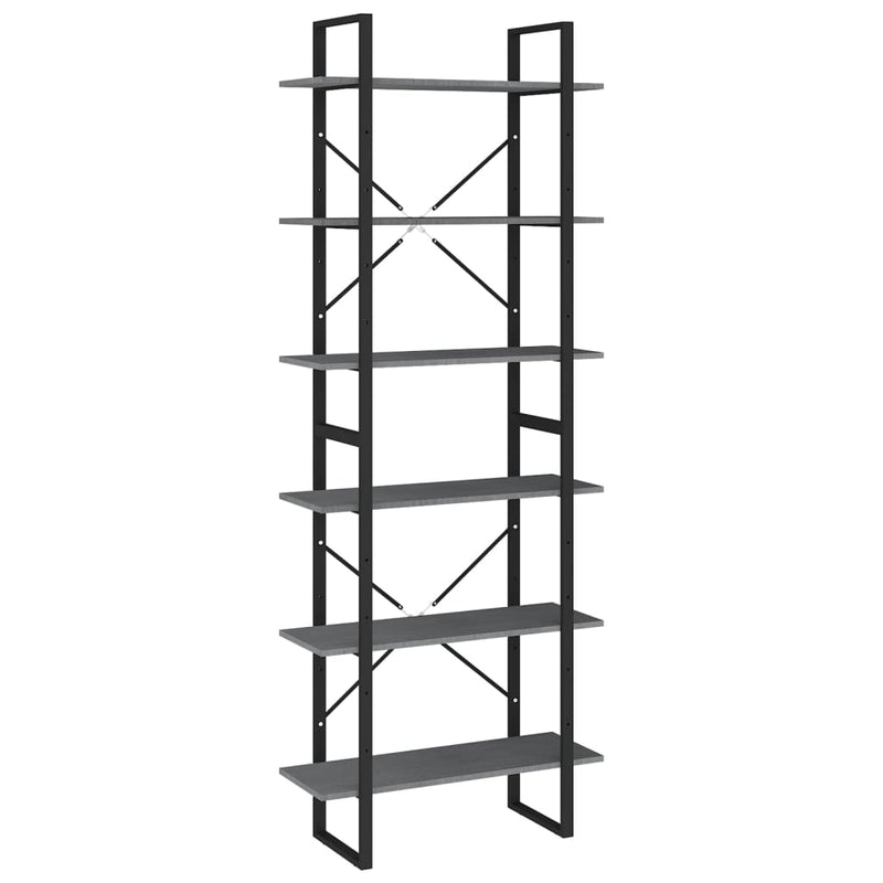 Hoge kast 80x30x210 cm massief grenenhout grijs MeubelReus