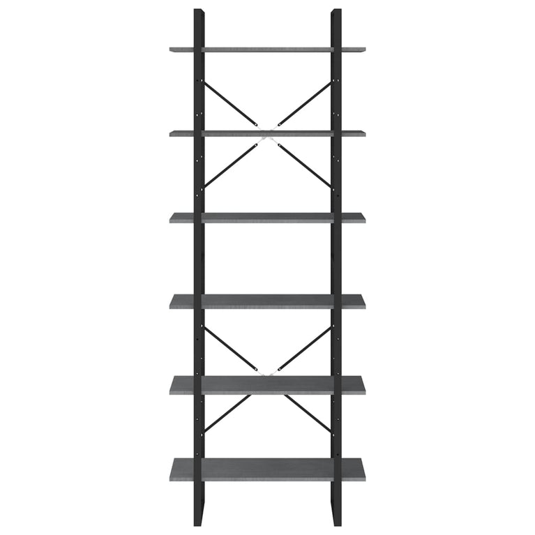 Hoge kast 80x30x210 cm massief grenenhout grijs MeubelReus