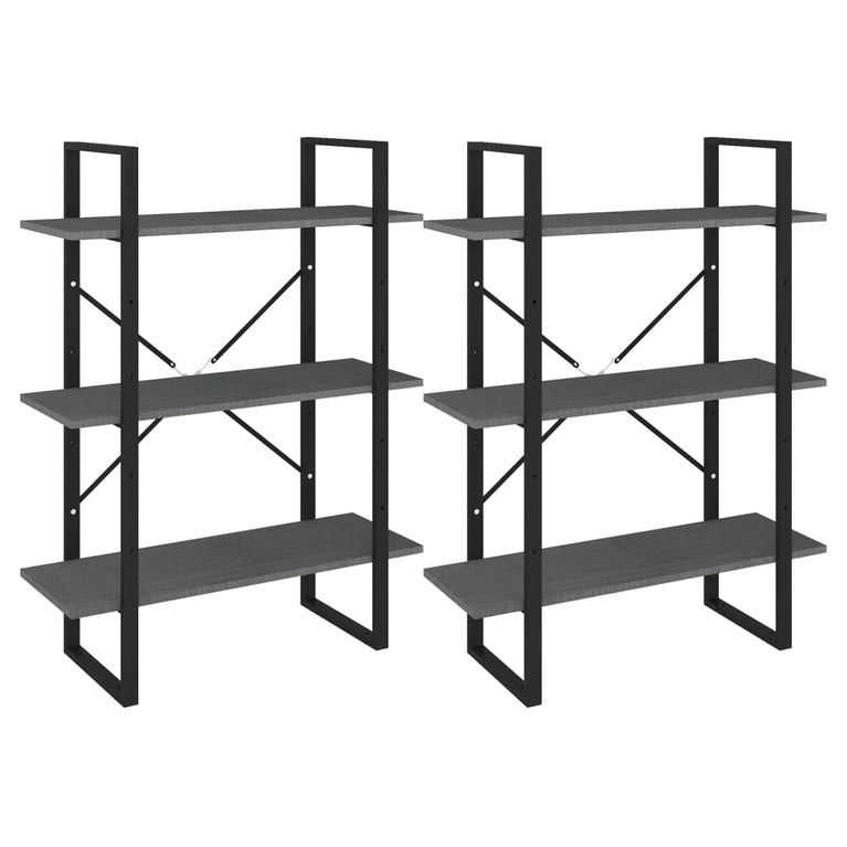 Hoge kast 80x30x210 cm massief grenenhout grijs MeubelReus