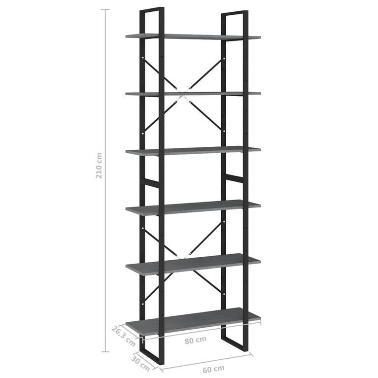 Hoge kast 80x30x210 cm massief grenenhout grijs MeubelReus