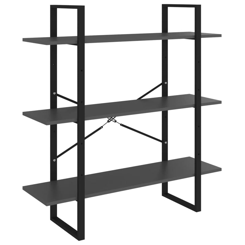 Boekenkast 100x30x105 cm spaanplaat grijs MeubelReus