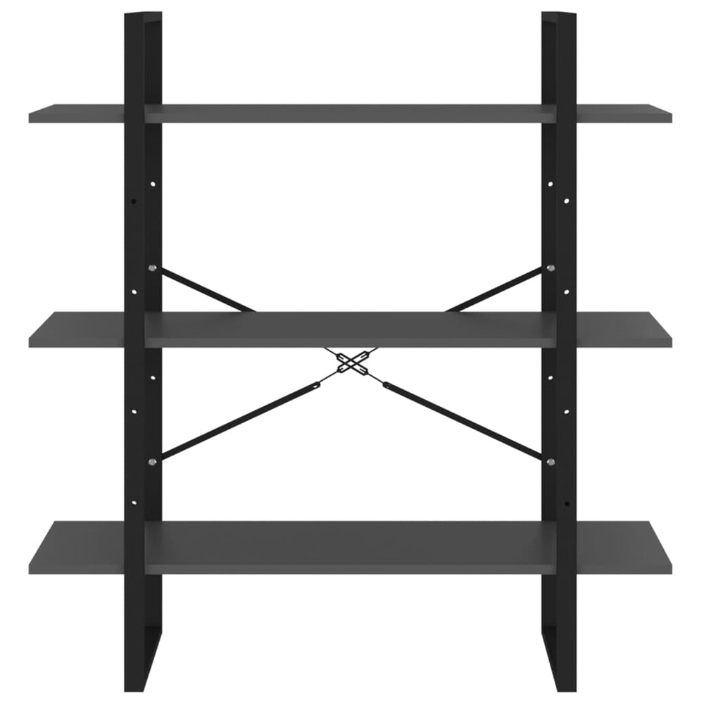 Boekenkast 100x30x105 cm spaanplaat grijs MeubelReus