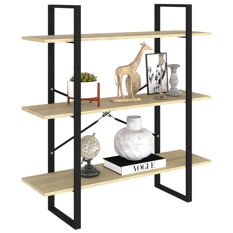 Boekenkast 100x30x105 cm spaanplaat sonomo eikenkleurig MeubelReus