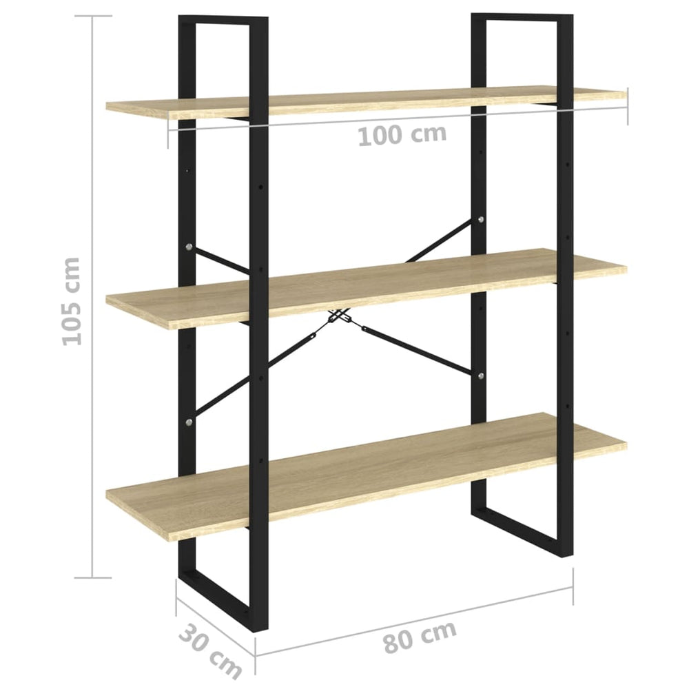 Boekenkast 100x30x105 cm spaanplaat sonomo eikenkleurig MeubelReus