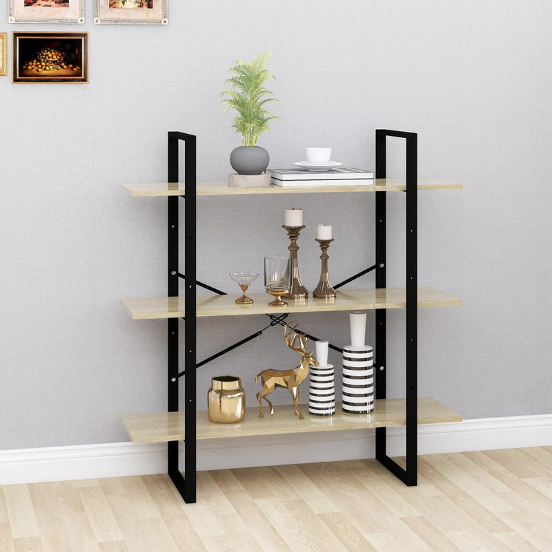 Boekenkast 100x30x105 cm spaanplaat sonomo eikenkleurig MeubelReus