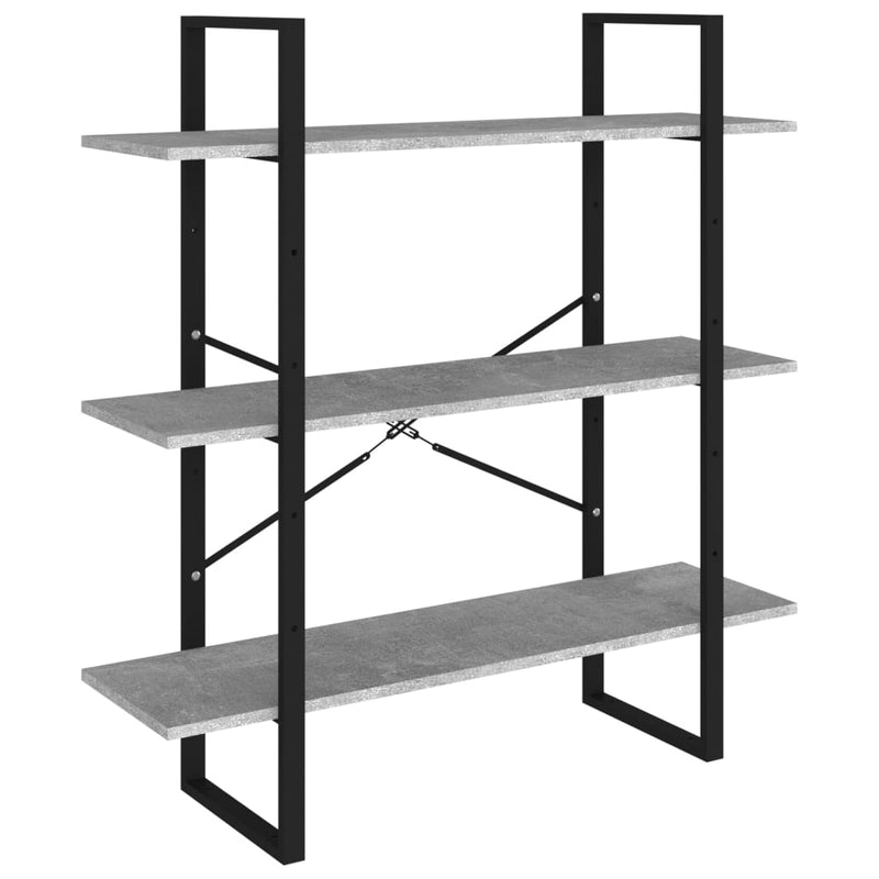 Boekenkast 100x30x105 cm spaanplaat betongrijs MeubelReus