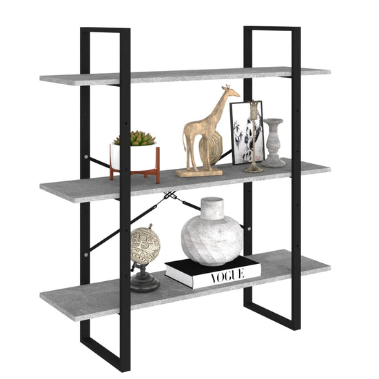 Boekenkast 100x30x105 cm spaanplaat betongrijs MeubelReus