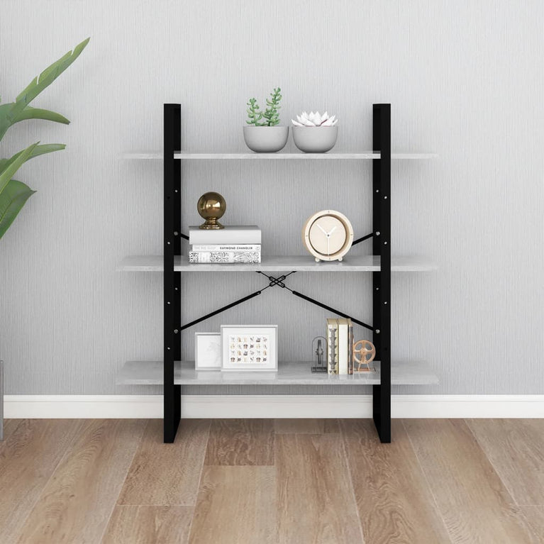 Boekenkast 100x30x105 cm spaanplaat betongrijs MeubelReus