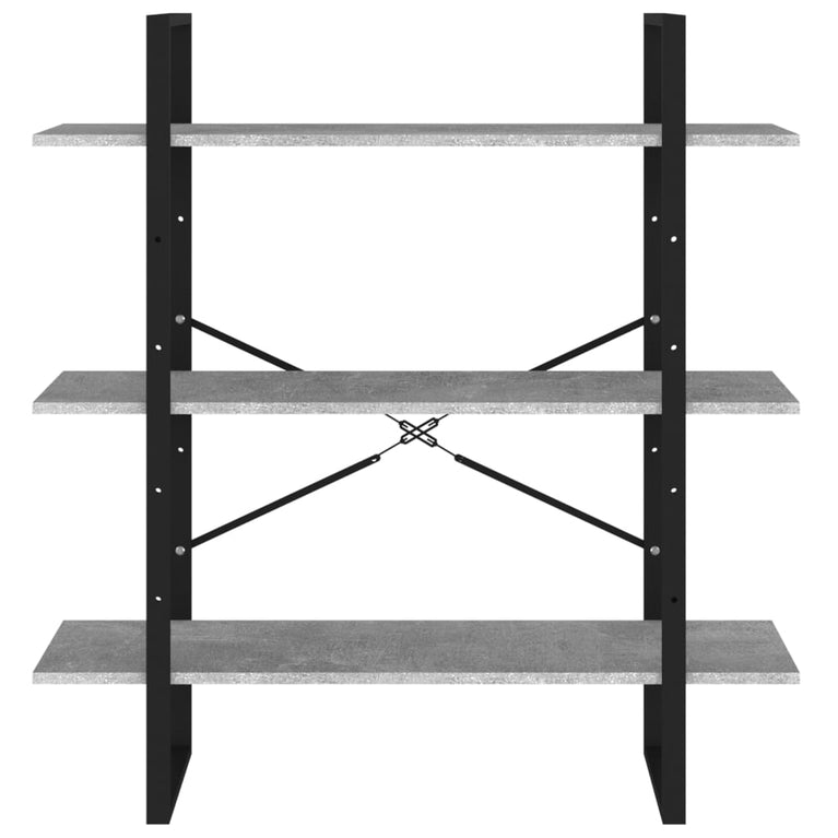 Boekenkast 100x30x105 cm spaanplaat betongrijs MeubelReus