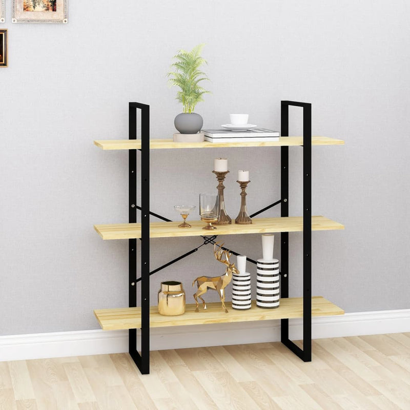 Boekenkast met 3 schappen 100x30x105 cm massief grenenhout MeubelReus