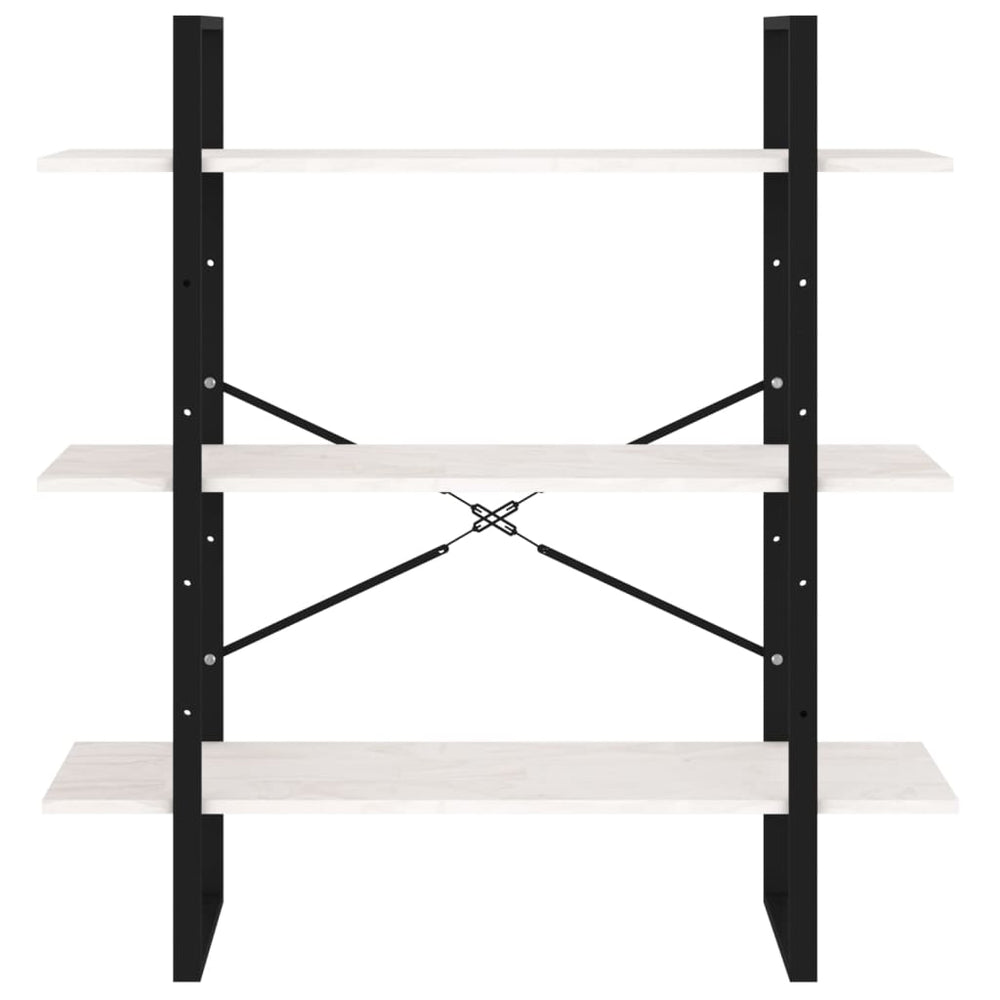 Boekenkast met 3 schappen 100x30x105 cm massief grenenhout wit MeubelReus