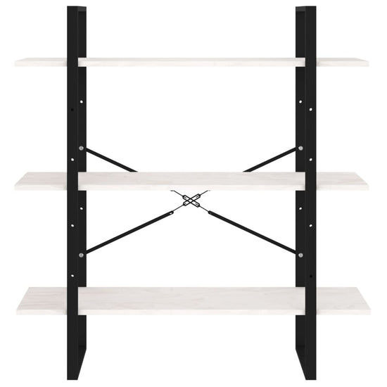Boekenkast met 3 schappen 100x30x105 cm massief grenenhout wit MeubelReus