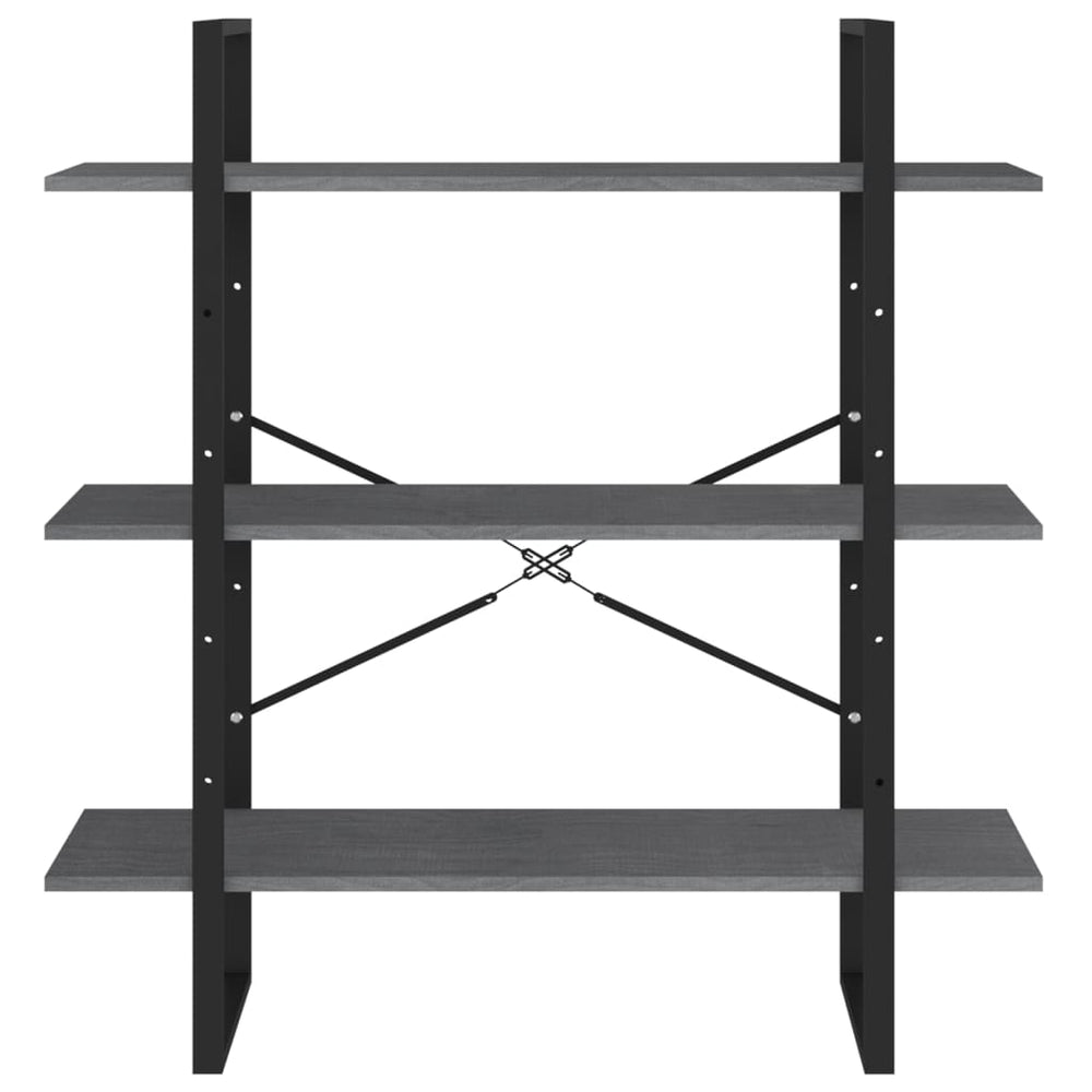 Boekenkast met 3 schappen 100x30x105 cm grenenhout grijs MeubelReus