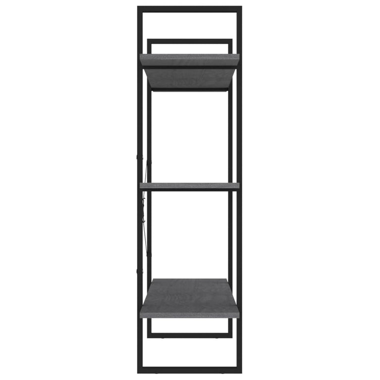 Boekenkast met 3 schappen 100x30x105 cm grenenhout grijs MeubelReus