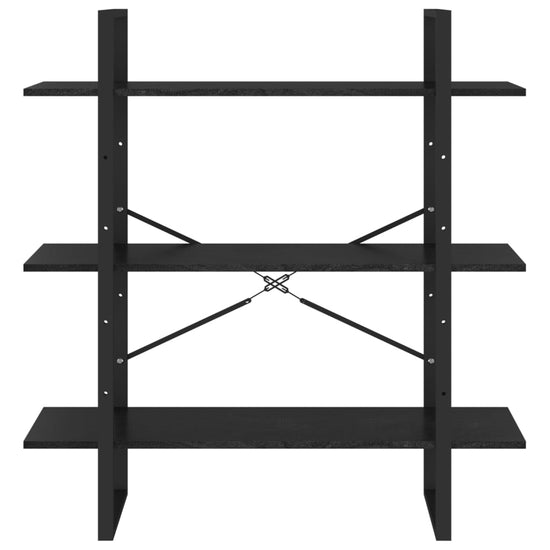 Boekenkast met 3 schappen 100x30x105 cm grenenhout zwart MeubelReus
