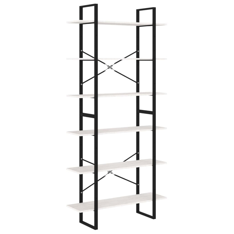 Hoge kast 100x30x210 cm massief grenenhout wit MeubelReus