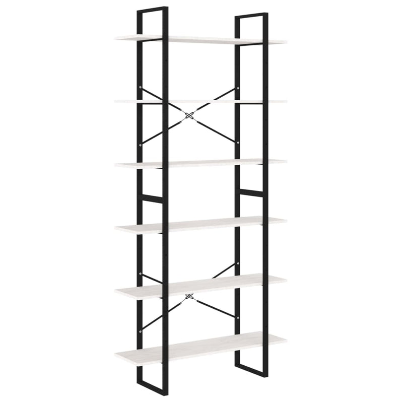 Hoge kast 100x30x210 cm massief grenenhout wit MeubelReus