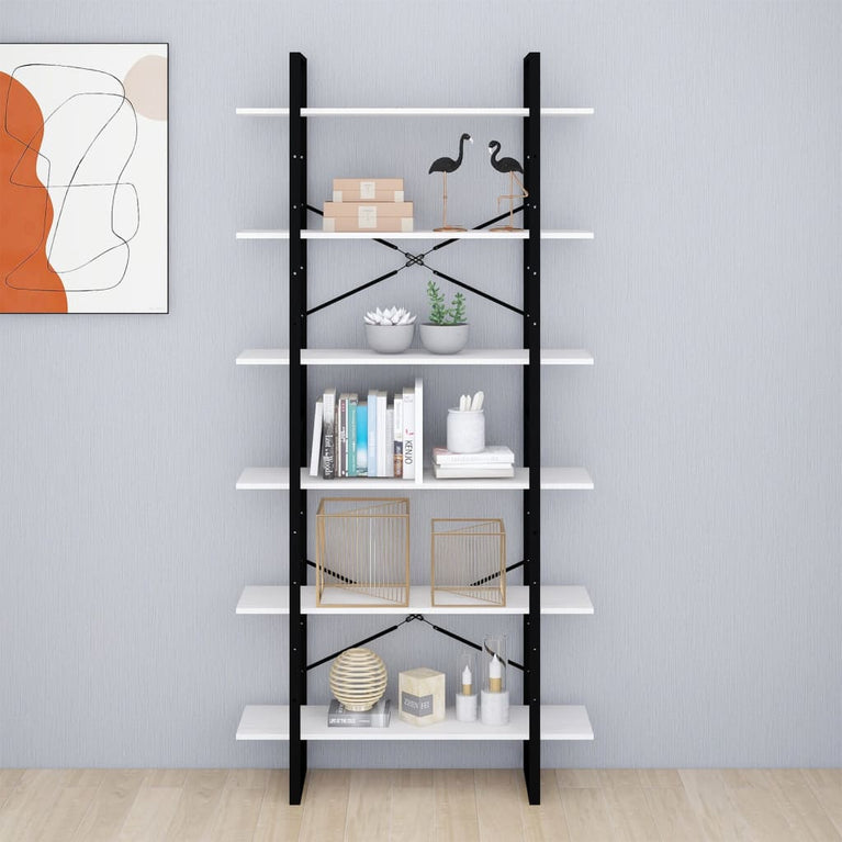 Hoge kast 100x30x210 cm massief grenenhout wit MeubelReus