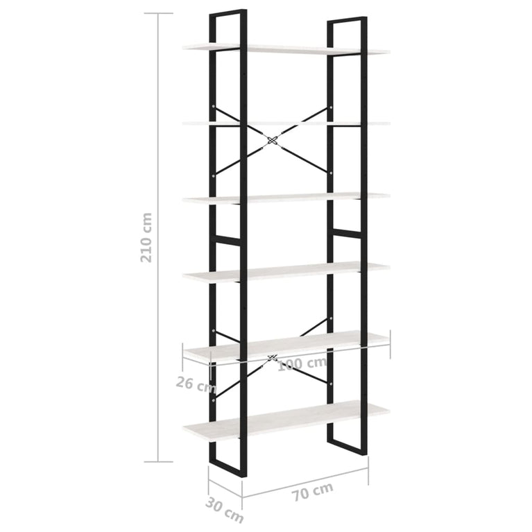 Hoge kast 100x30x210 cm massief grenenhout wit MeubelReus