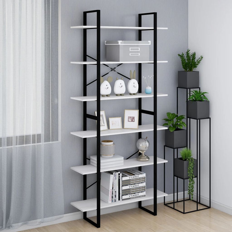 Hoge kast 100x30x210 cm massief grenenhout wit MeubelReus
