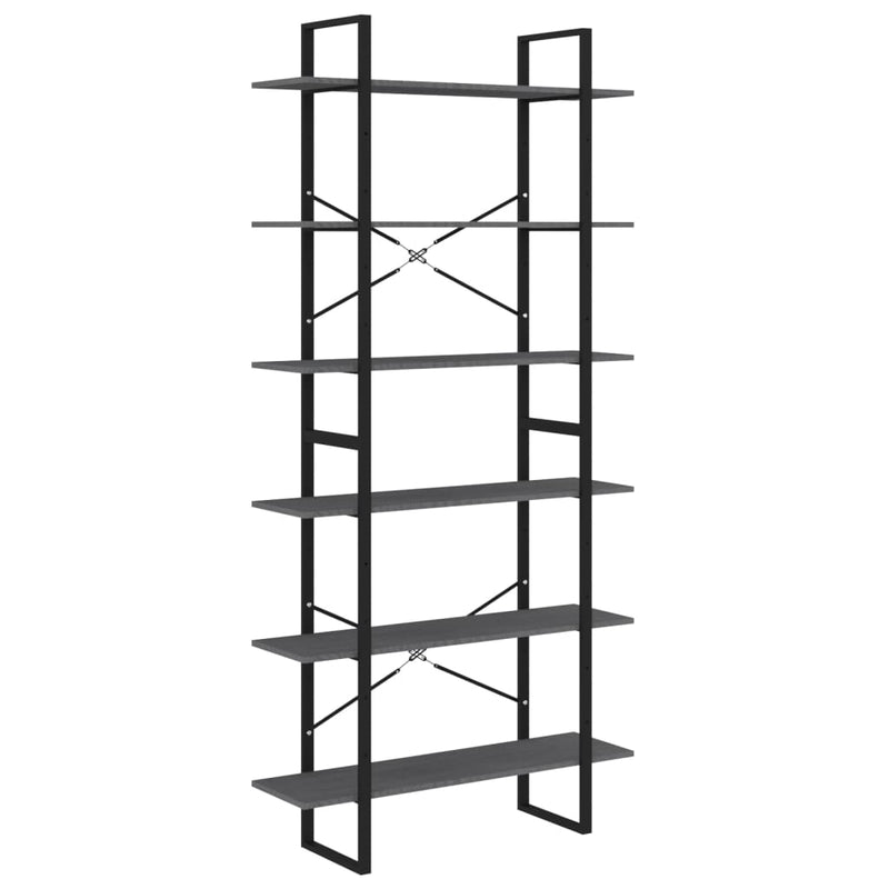 Hoge kast 100x30x210 cm massief grenenhout grijs MeubelReus