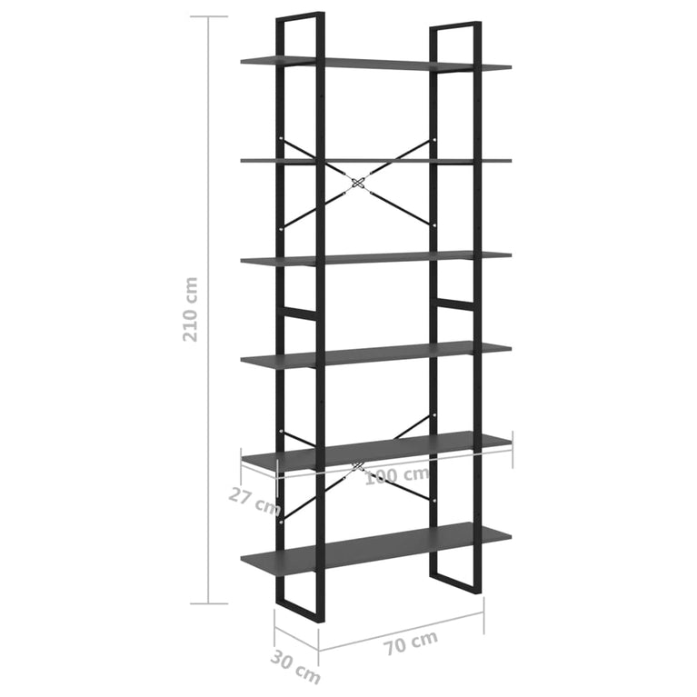 Hoge kast 100x30x210 cm massief grenenhout grijs MeubelReus
