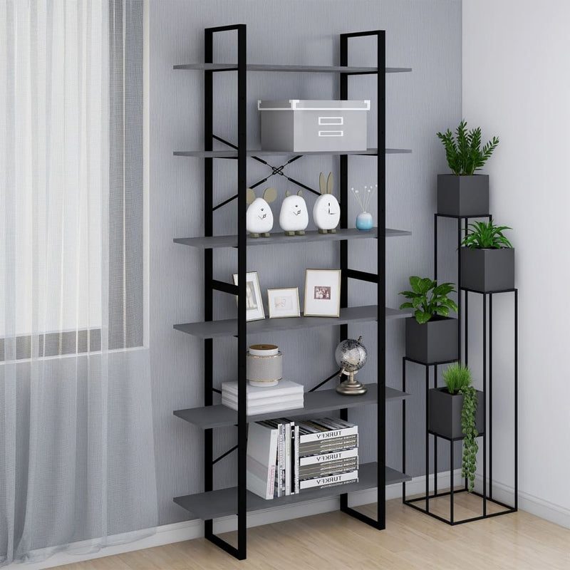 Hoge kast 100x30x210 cm massief grenenhout grijs MeubelReus