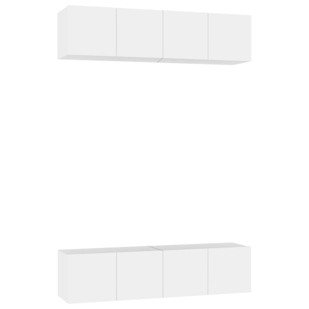 Tv-meubelen 4 st 60x30x30 cm spaanplaat wit MeubelReus