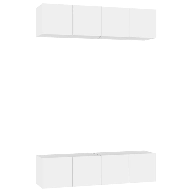 Tv-meubelen 4 st 60x30x30 cm spaanplaat wit MeubelReus