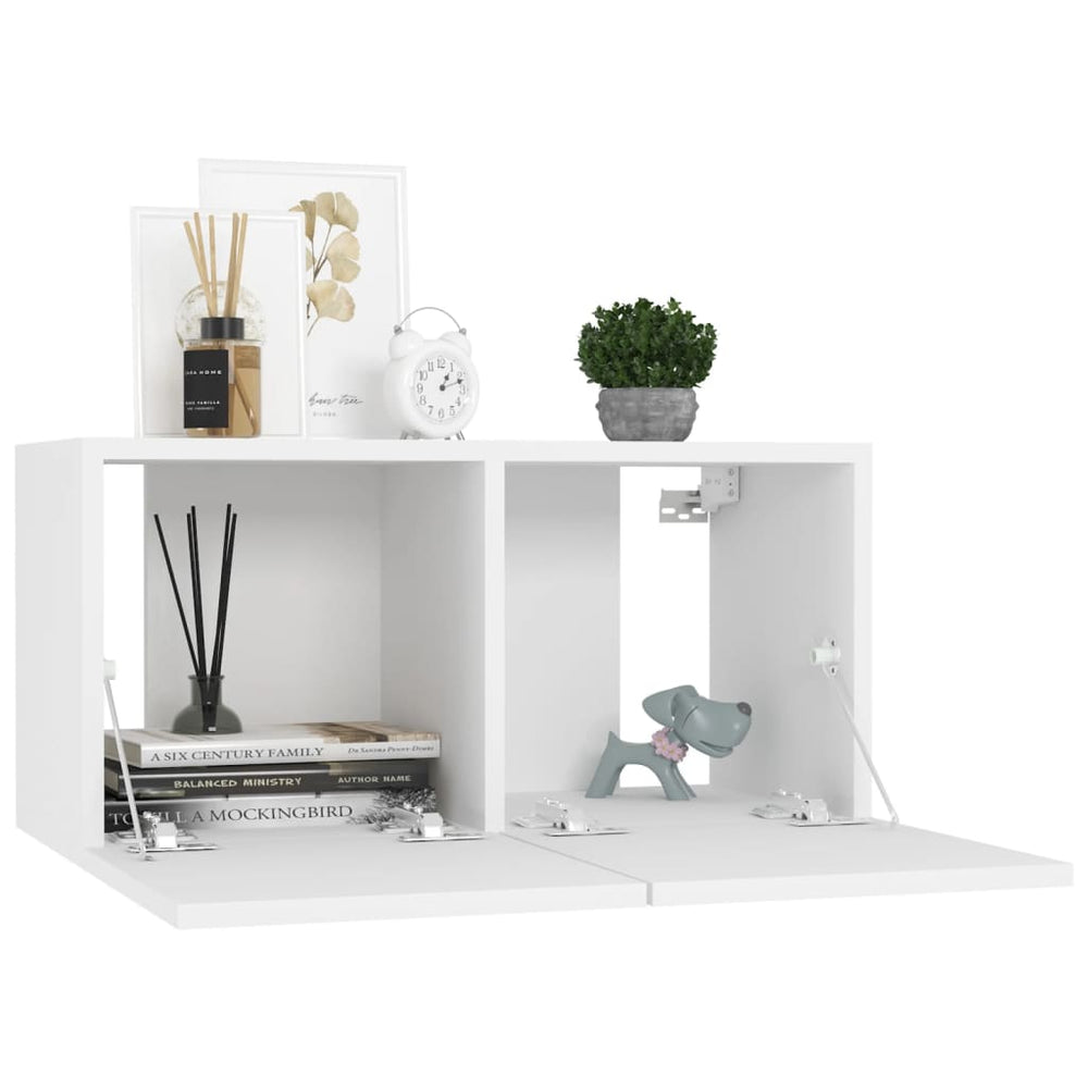 Tv-meubelen 4 st 60x30x30 cm spaanplaat wit MeubelReus