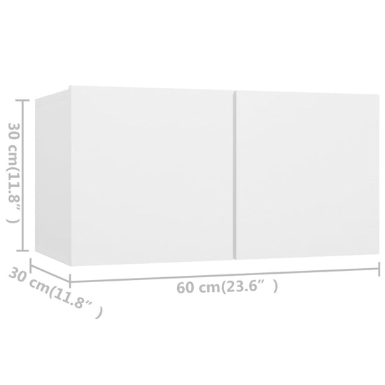 Tv-meubelen 4 st 60x30x30 cm spaanplaat wit MeubelReus