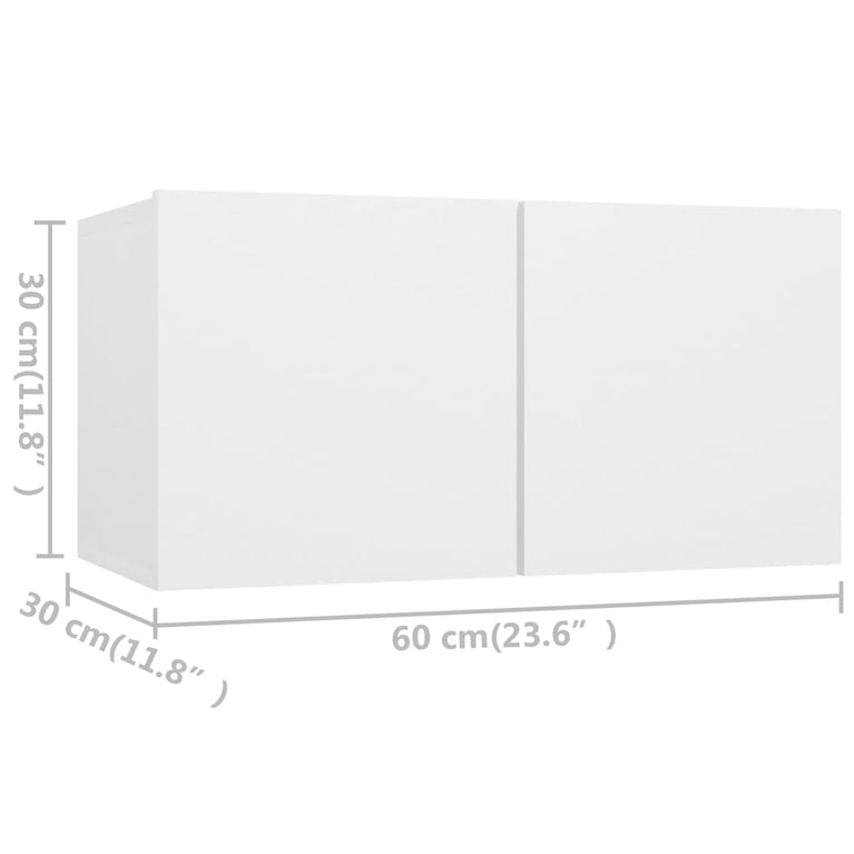 Tv-meubelen 4 st 60x30x30 cm spaanplaat wit MeubelReus