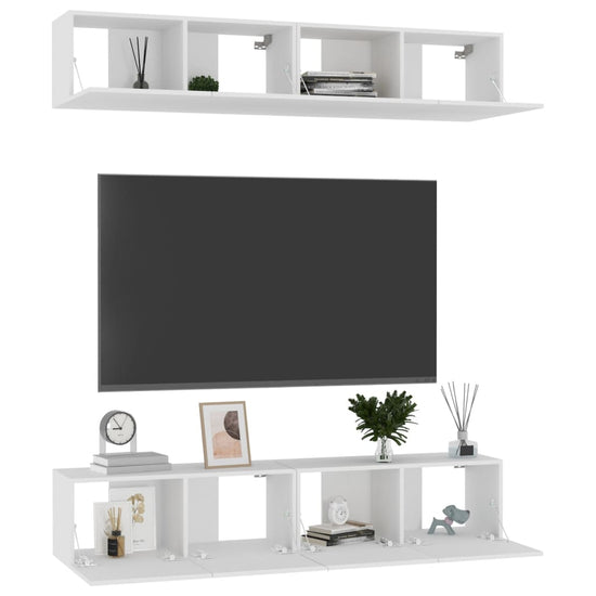 Tv-meubelen 4 st 80x30x30 cm bewerkt hout wit MeubelReus