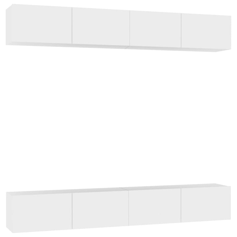 Tv-meubelen 4 st 100x30x30 cm spaanplaat wit MeubelReus