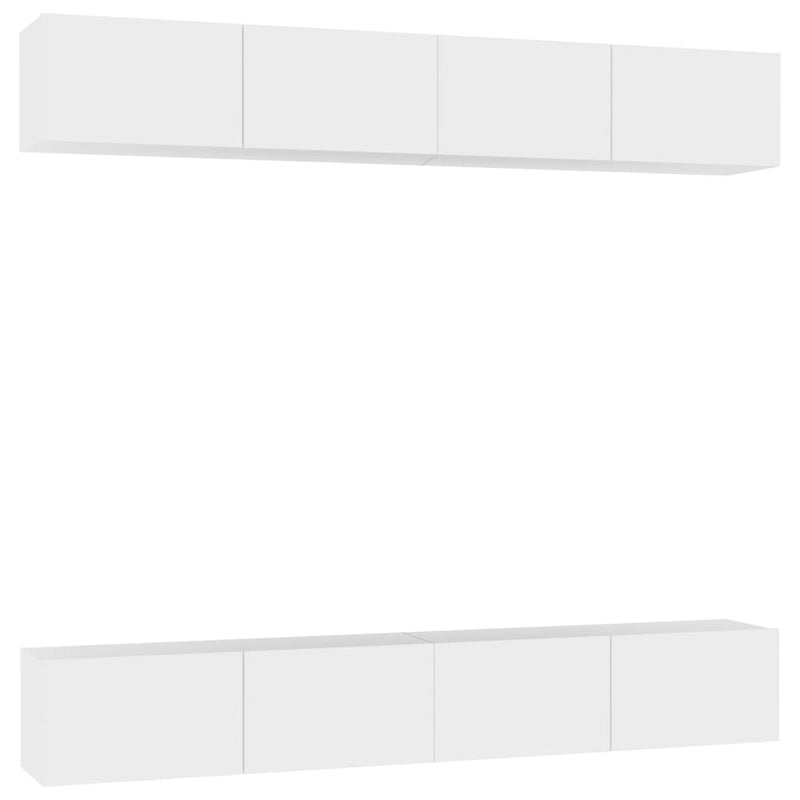 Tv-meubelen 4 st 100x30x30 cm spaanplaat wit MeubelReus