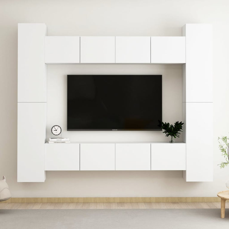 8-delige Tv-meubelset spaanplaat wit MeubelReus