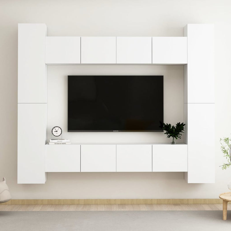 8-delige Tv-meubelset spaanplaat wit MeubelReus
