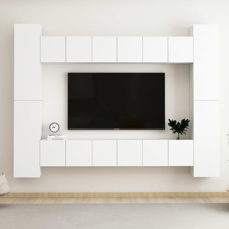 10-delige Tv-meubelset spaanplaat wit MeubelReus