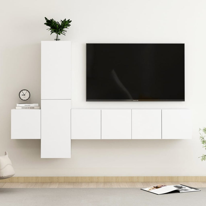 5-delige Tv-meubelset spaanplaat wit MeubelReus