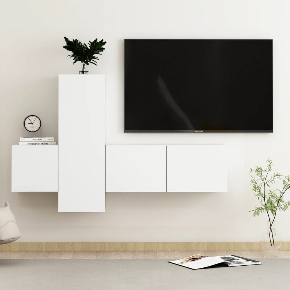 3-delige Tv-meubelset spaanplaat wit MeubelReus