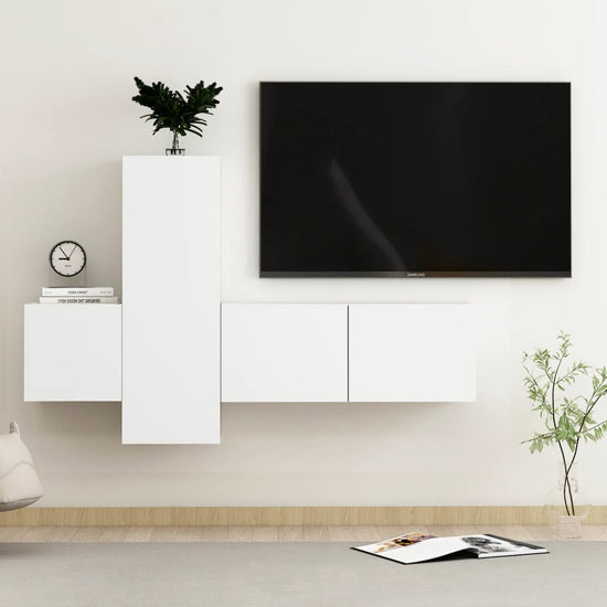 3-delige Tv-meubelset spaanplaat wit MeubelReus