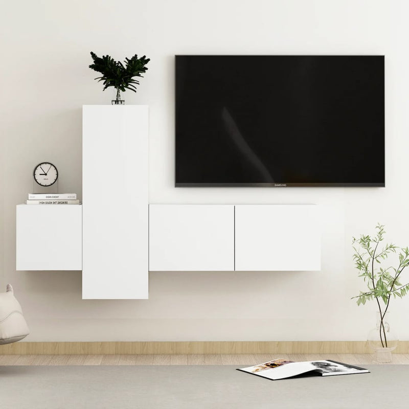 3-delige Tv-meubelset spaanplaat wit MeubelReus