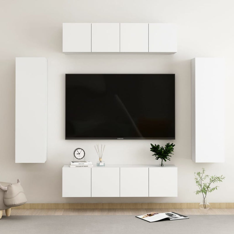 6-delige Tv-meubelset spaanplaat wit MeubelReus